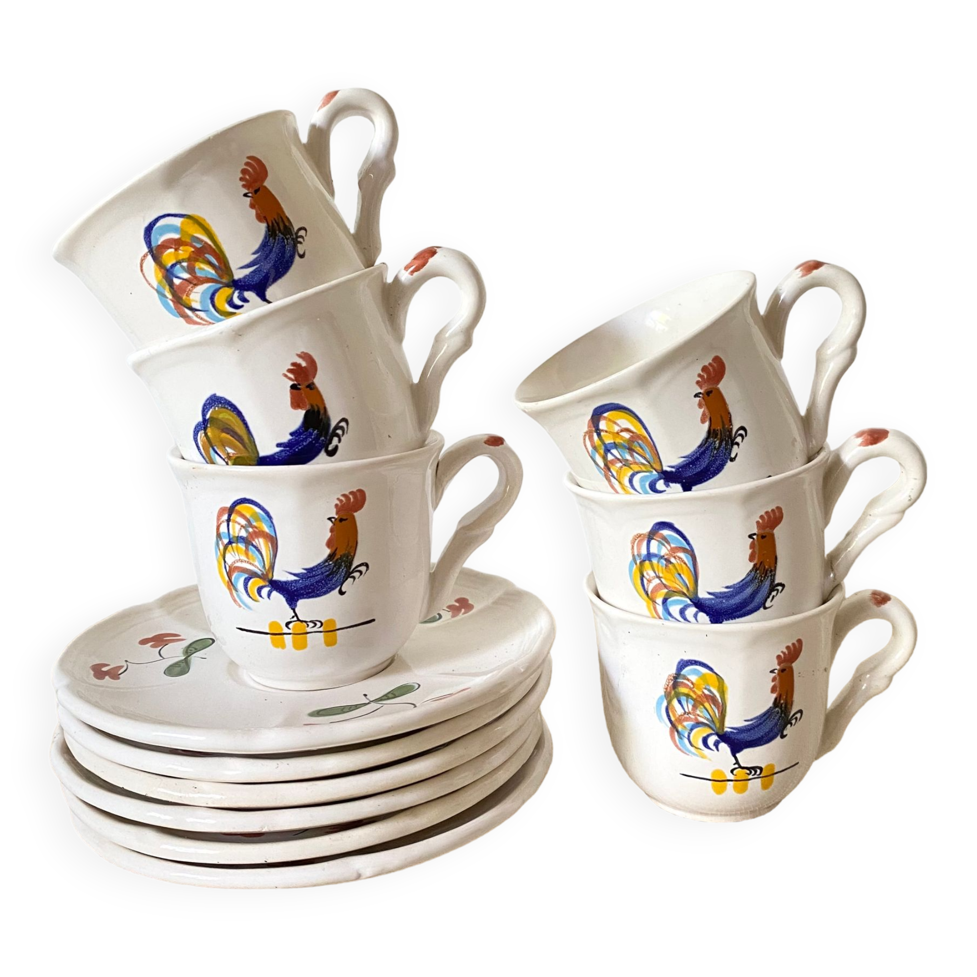 MBFA Pornic rooster coffee mugs