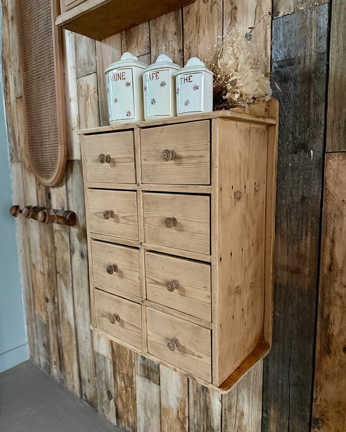 Hanging craft cabinet with drawers