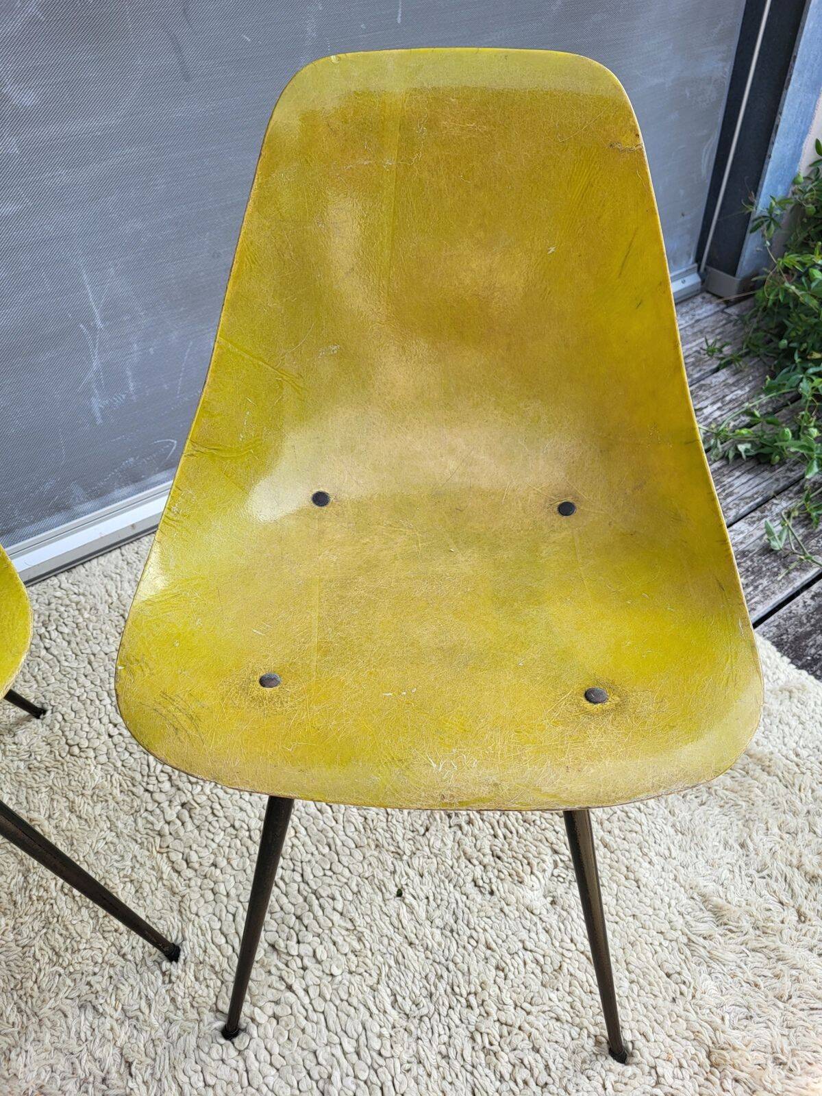 4 chaises Coccinelle René-Jean Caillette pour Steiner 1950