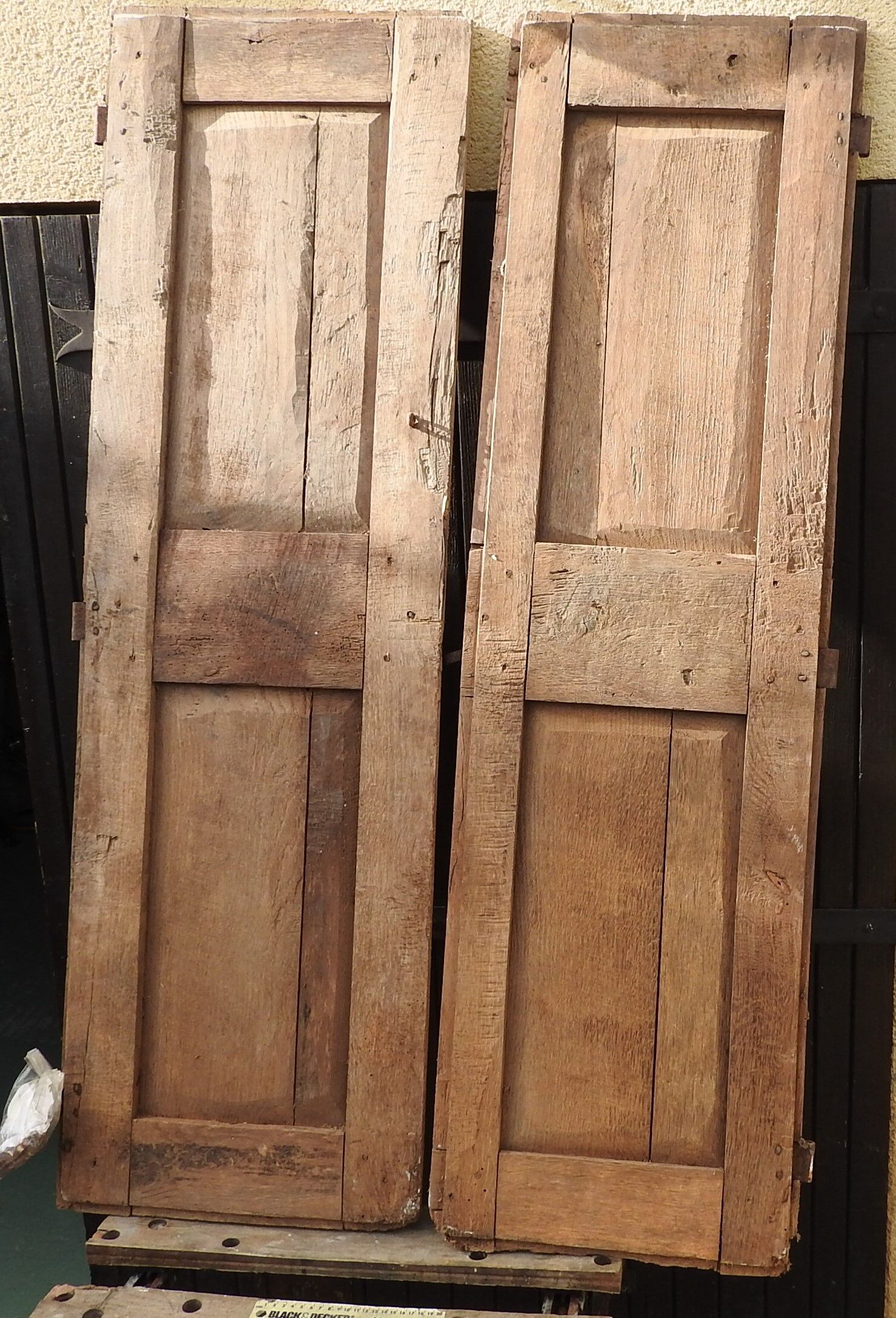 Old pair of closet doors in 19th century oak