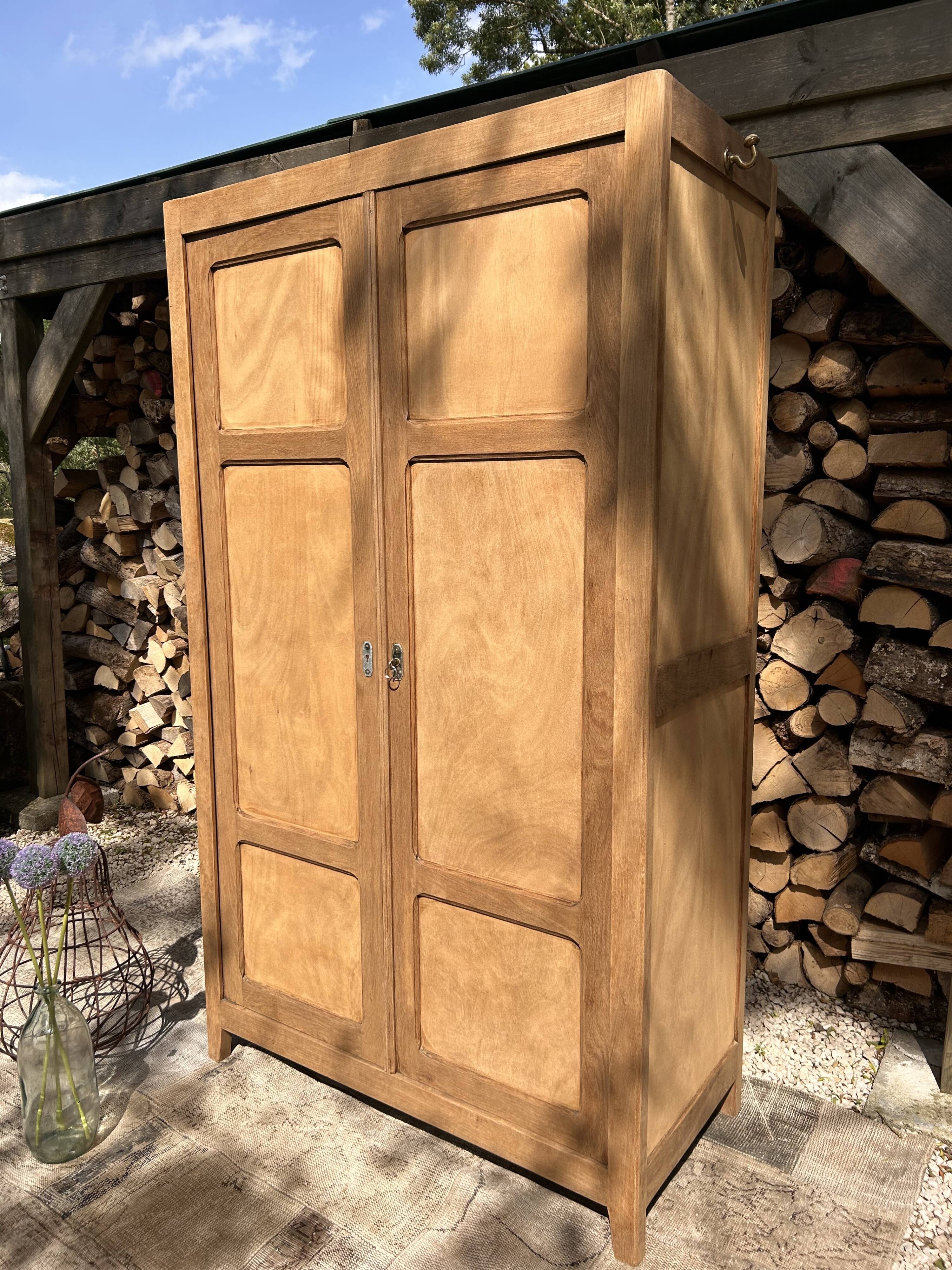 Parisian-style wardrobe, renovated wood