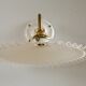 Wall light in white opaline glass, with ceramic and brass support