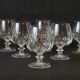 6 cognac glasses in flat cut crystal