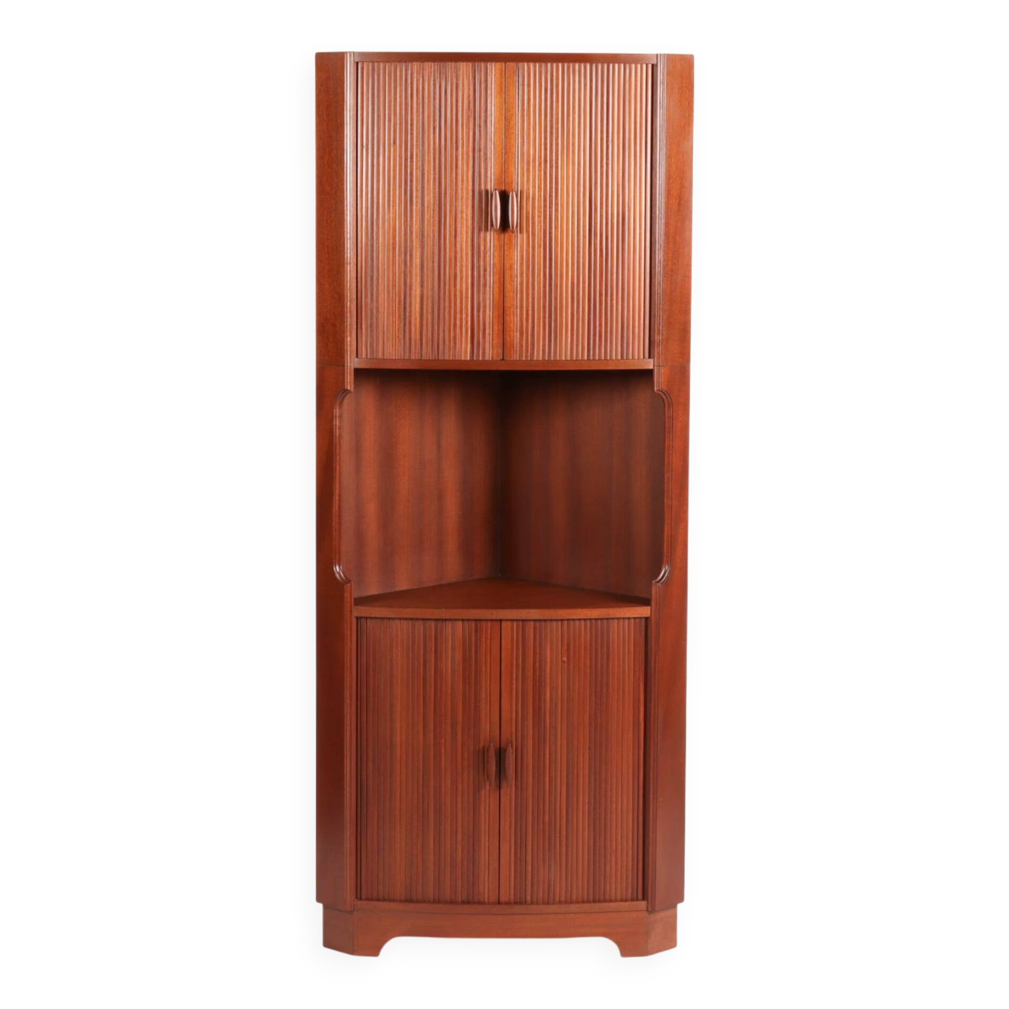 Danish vintage corner cabinet with tambour doors, 1960s