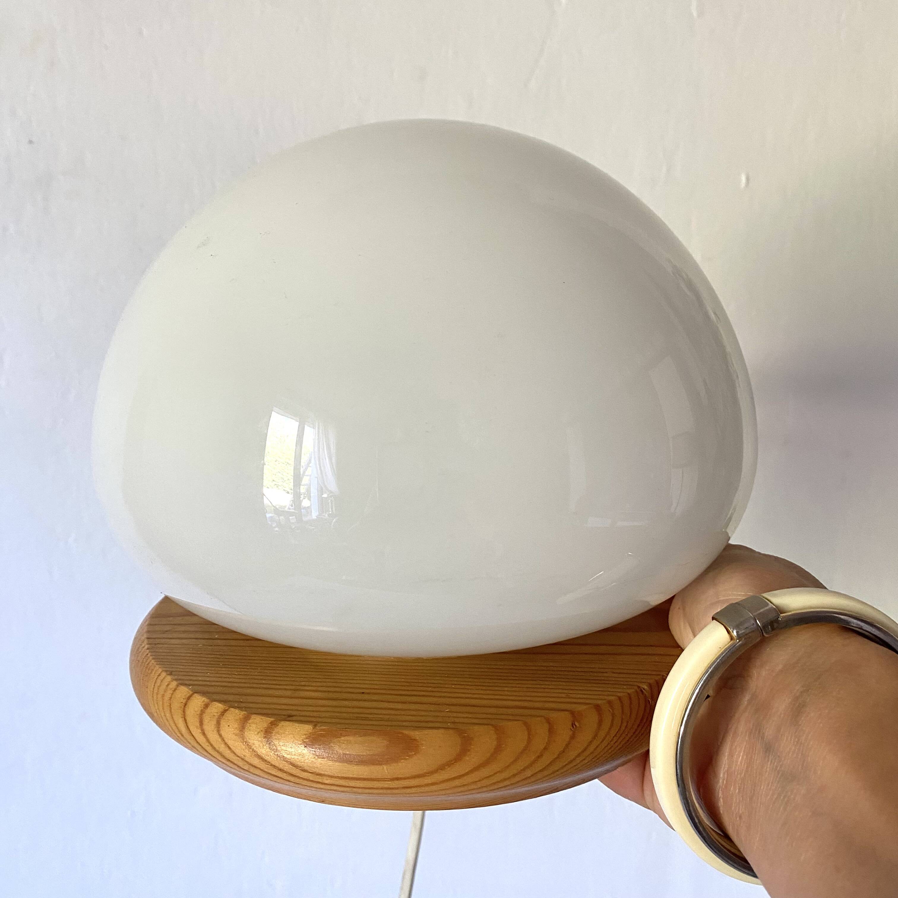 Opaline mushroom lamp, 1980s