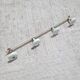 Vintage cream metal wall coat rack 4p