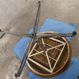 Dining table 1970 extendable formica feet cross atypical chrome