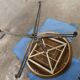 Dining table 1970 extendable formica feet cross atypical chrome