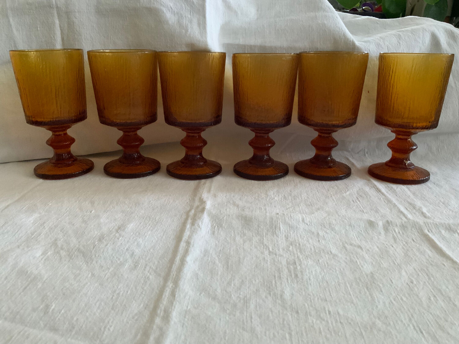Amber stemware