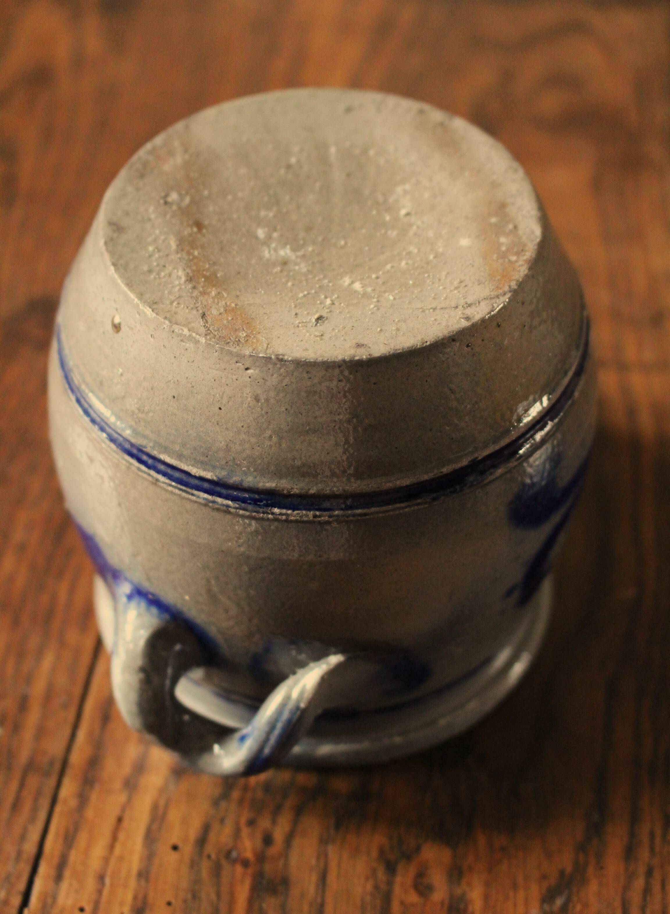 Blue gray Alsace stoneware pot