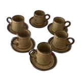 Stoneware Rocaille Cups and Saucers