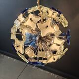 Vintage hammered glass sputnik chandelier, 1970s