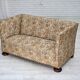 1950s, Danish 2-seater sofa, beige/ brown furniture fabric, oak wood.