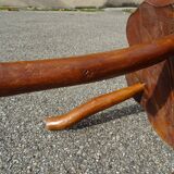 Brutalist style coffee table in vintage solid wood