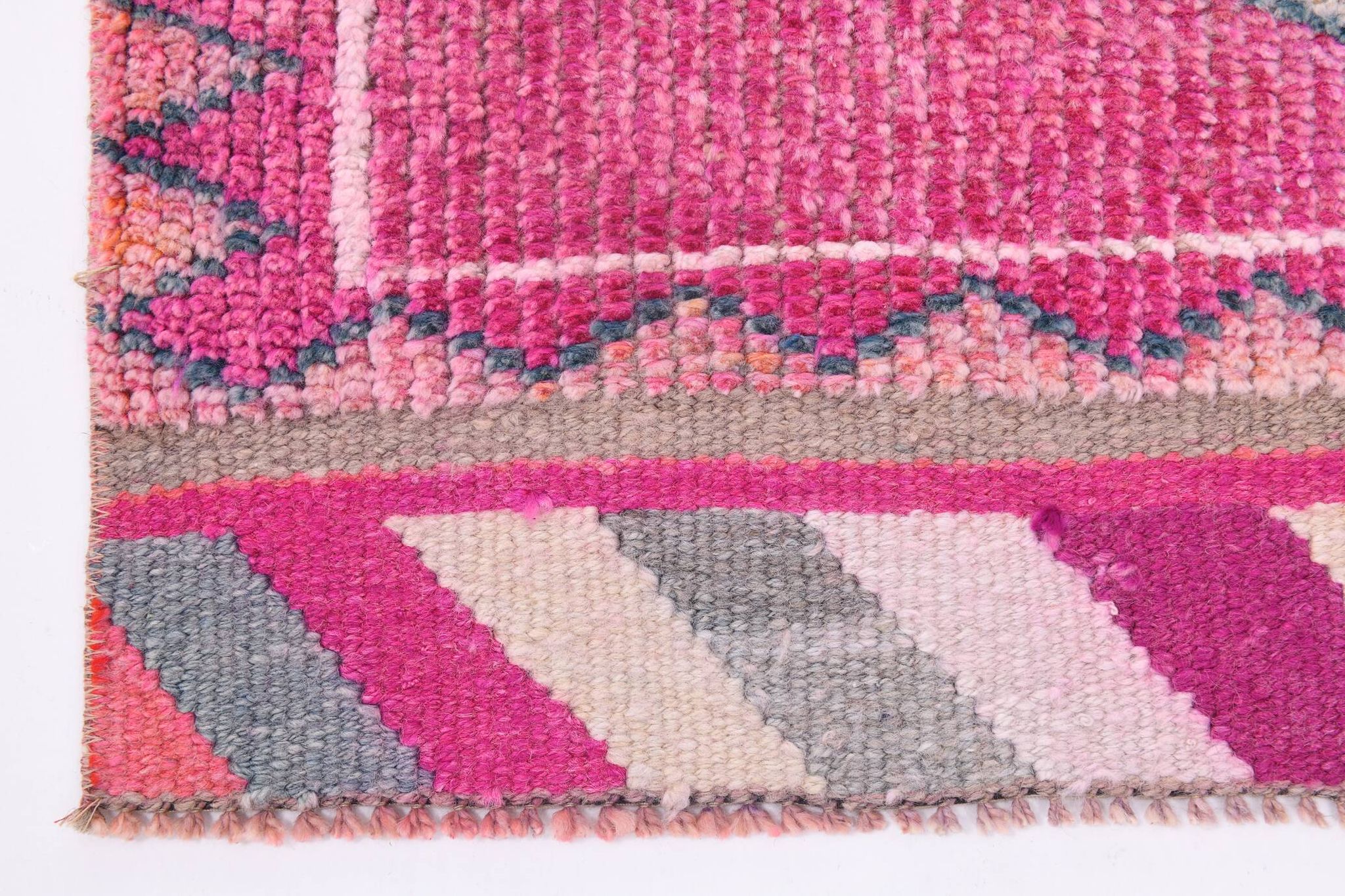 Tapis de couloir oriental Oushak rose saumon, 96 x 318 cm