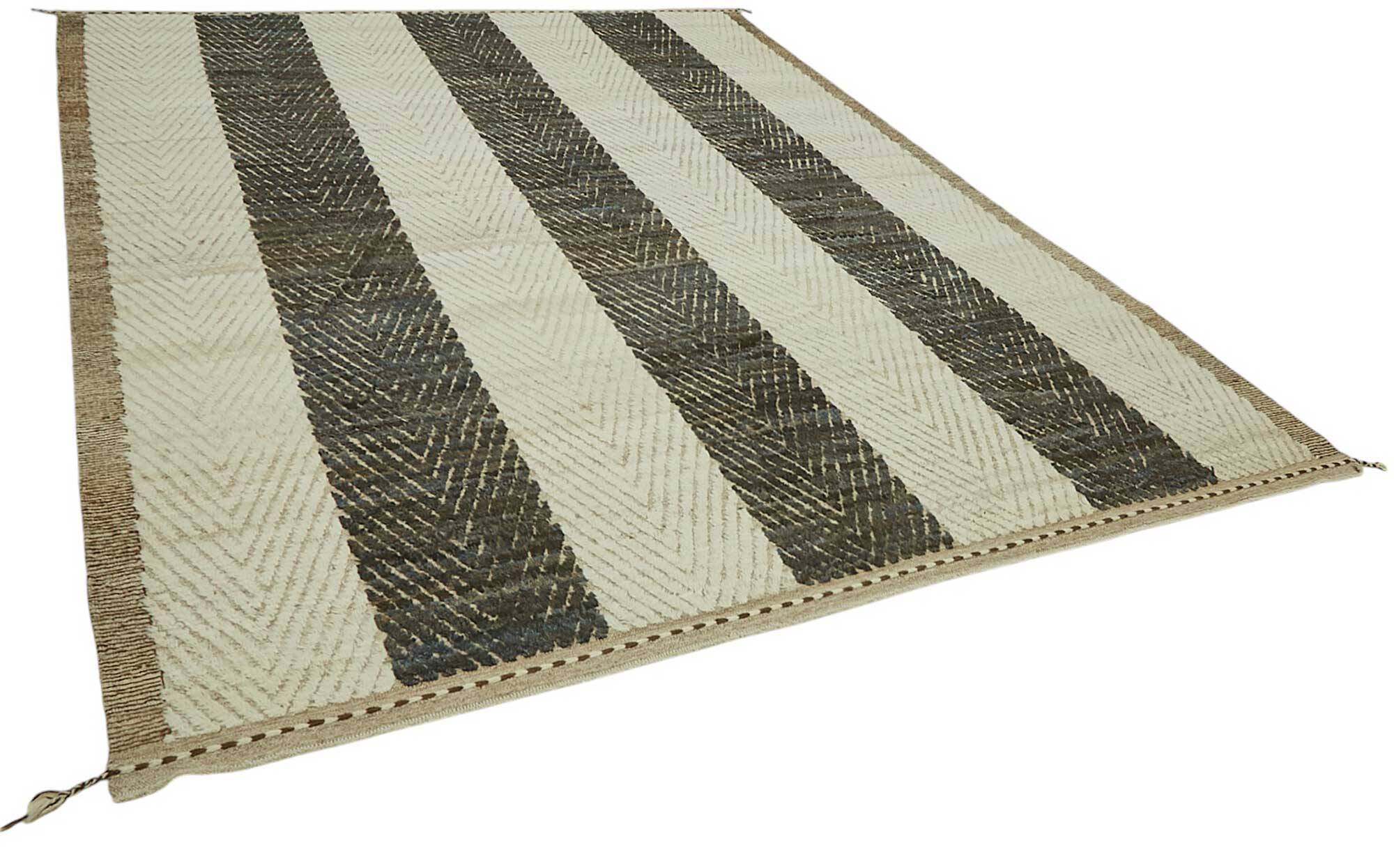 Handwoven Tribal One of a Kind 271 cm x 357 cm Beige Wool Carpet