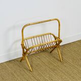 Wicker magazine rack 1960