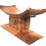 Art Africain Tribal Afrique - Ancien & Authentique Tabouret Ashanti 43 cms