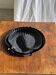 Pair of vintage black glass shell dishes D32 and D26