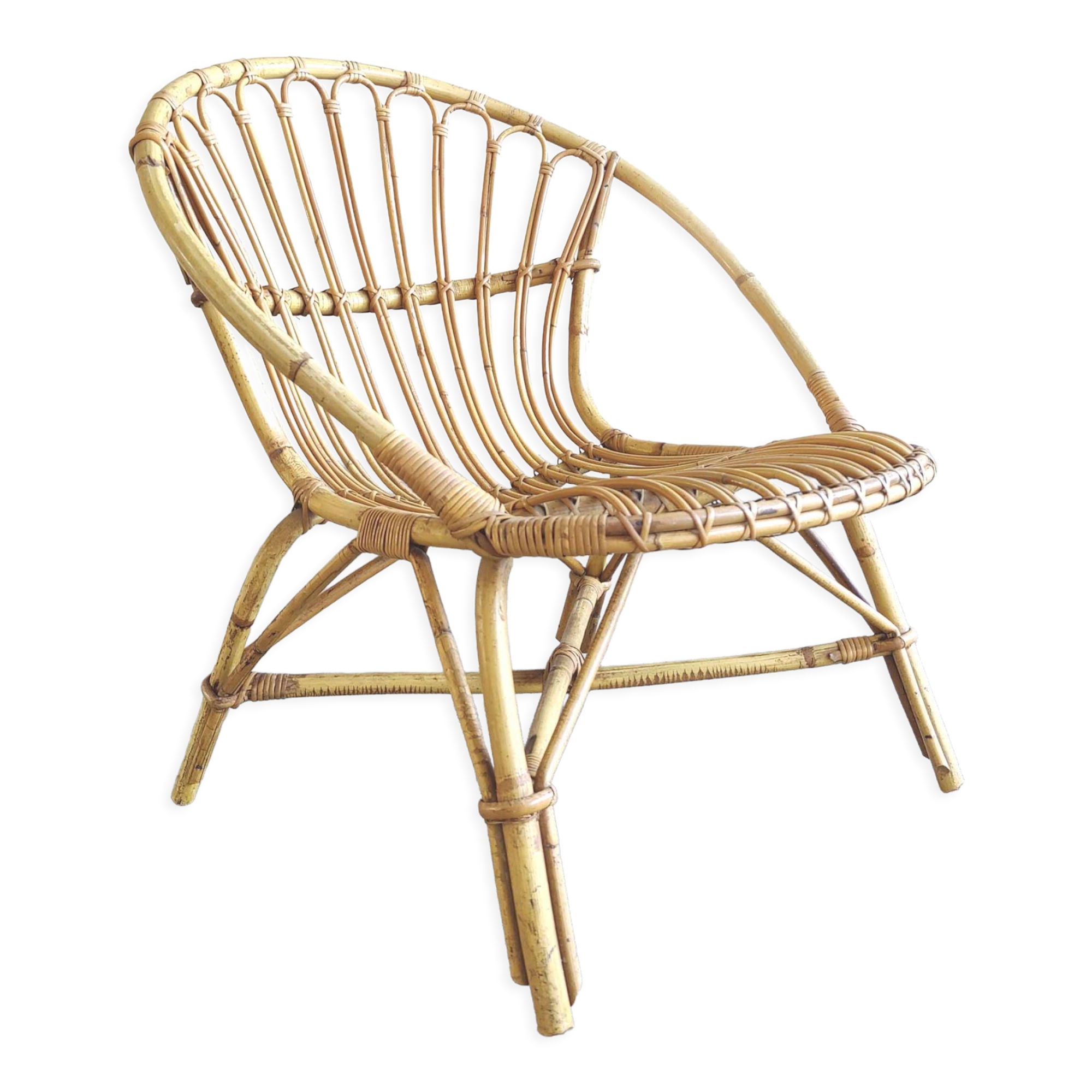 Vintage rattan armchair