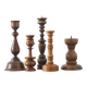 Scandinavian Wooden Candleholders, Set of 5