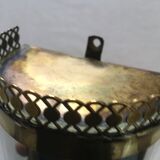 Paire d'appliques anciennes en laiton et verre