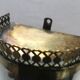 Pair of old brass and glass wall light