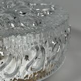 Lampe de plafond des années 1960/1970, montage encastré, verre, métal, design Space Age