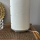 Linen and metal floor lamp