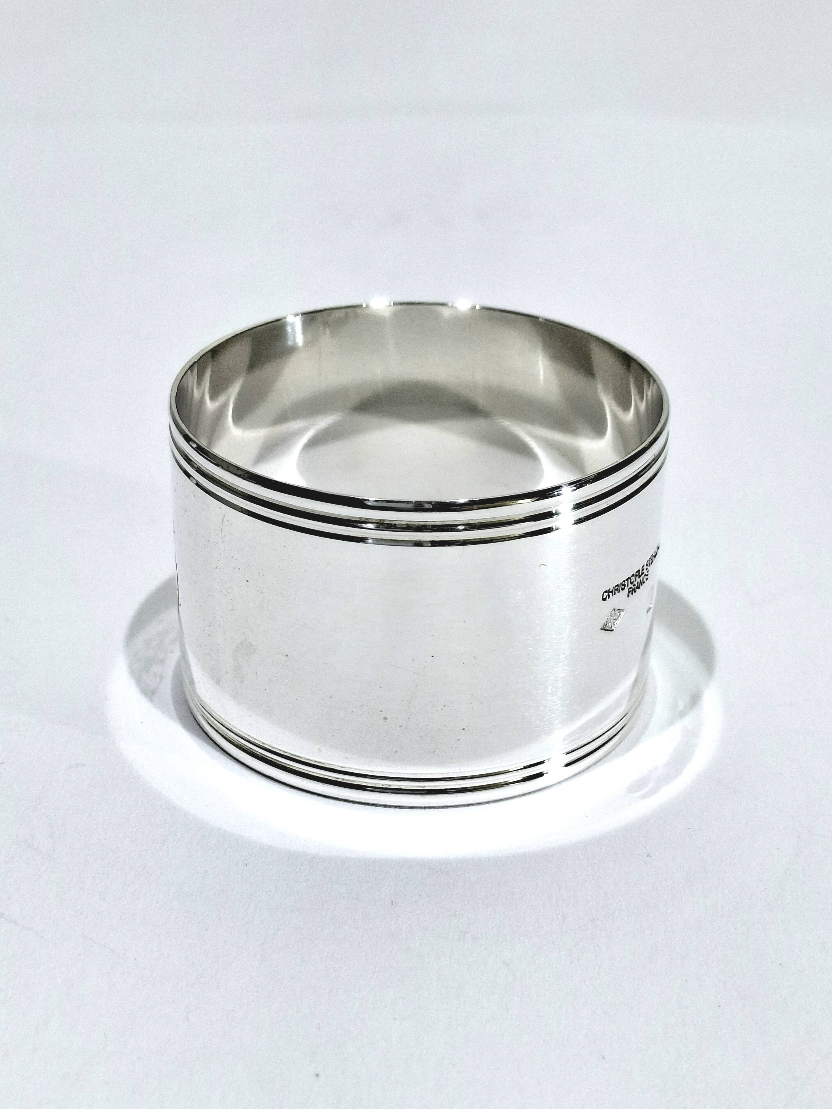 Christofle - silver napkin ring cluny model “cb”