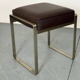 Tabouret italien moderne en acier et cuir marron par Antonio Citterio pour Flexf