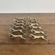 Set of 12 vintage horse galloping knife rests – Silver-plated metal
