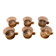 Mid-century wooden tea glasses, 1960s, set of 5