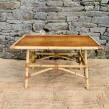 Table basse vintage en rotin