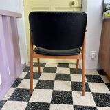 Black skai armchair by Cees Braakman for Pastoe 1950