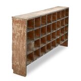 32-compartment wooden workshop cabinet