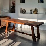 Brutalist elm farm table 60s