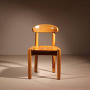 Six Dining Chairs in Pine Wood | Italy 1980s
