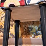 Wooden stool, upholstery restoration, 20th century, occasional furniture