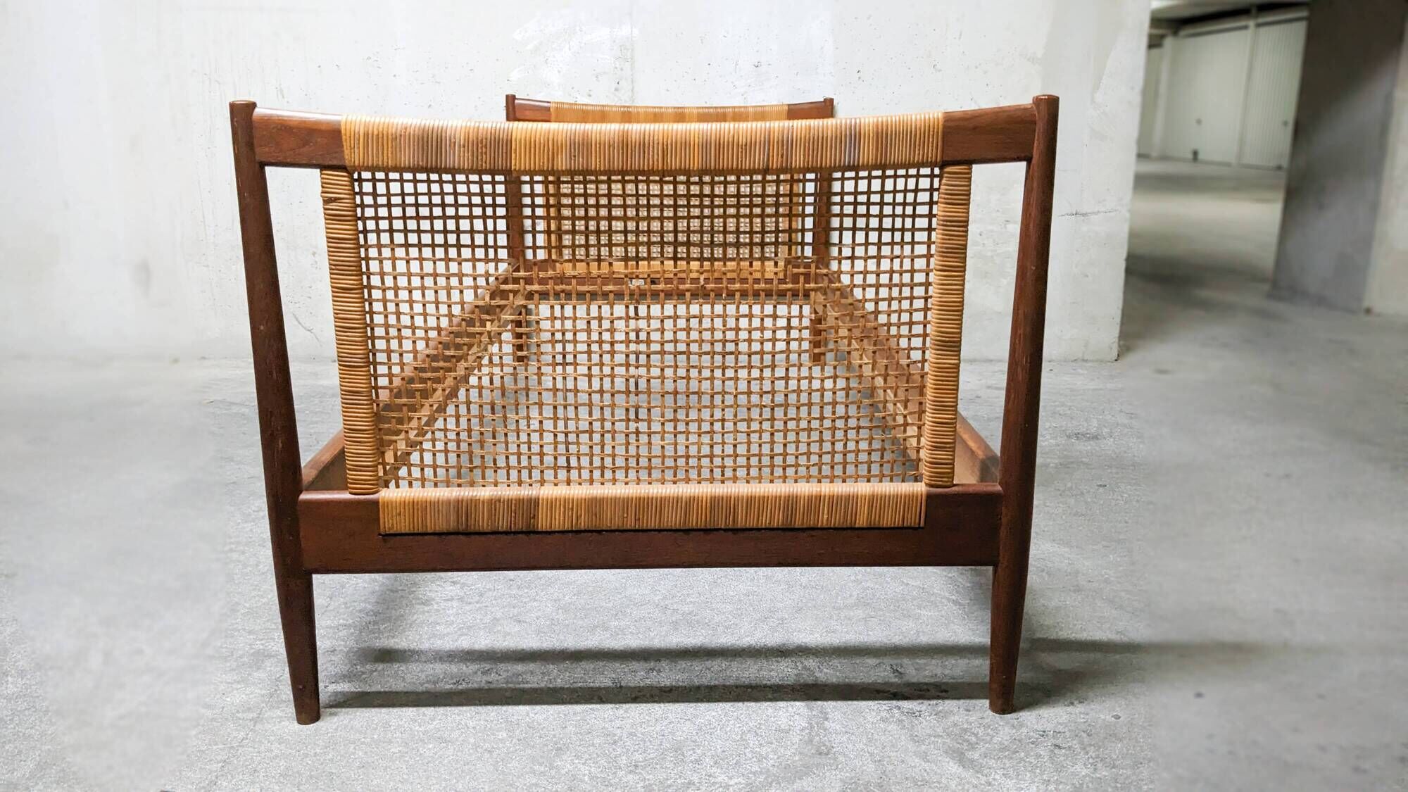 Daybed scandinave design Børge Mogensen pour Soborg Mobelfabrik 1950 's, teck et cannage