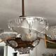 Lustre en cuivre et pâte de verre Art déco Ezan