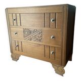 Old Art Deco period chest of drawers in oak