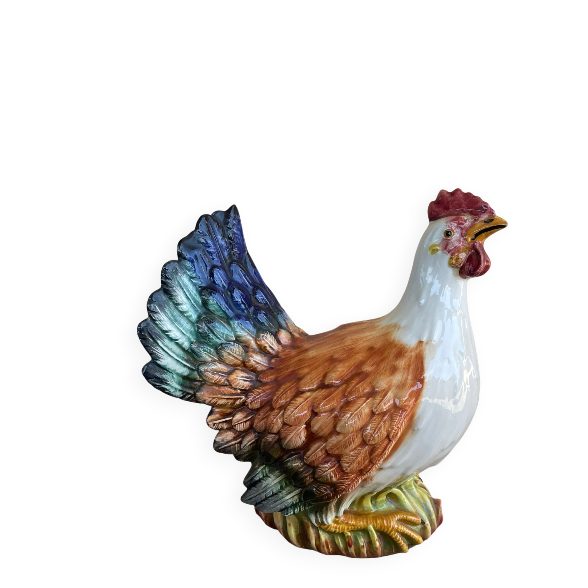 Grande porcelain poule sculpture Italy