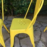 4 vintage industrial metal chairs