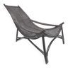 Fauteuil chaise longue transat rotin noir