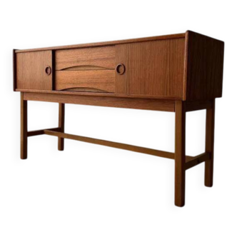 Scandinavian teak sideboard 1960s compact Danish design cabinet
