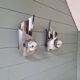 Pair of brushed aluminum wall lights, 1970s