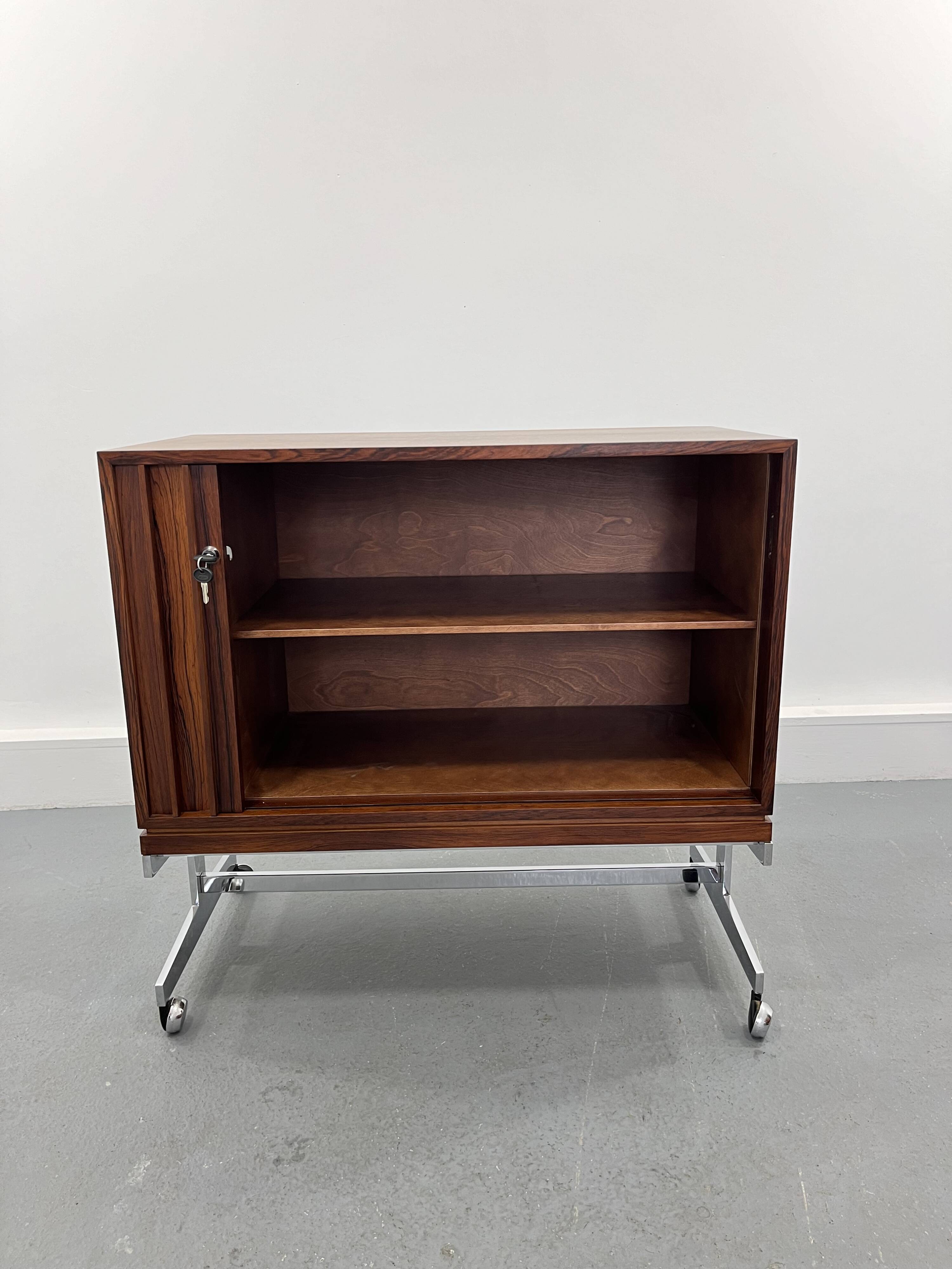 Meuble mobile vintage en bois, 1970s