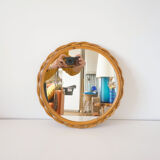 Vintage rattan sun mirror