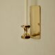 1988, single mid-century Swedish brass sconce by Gusum